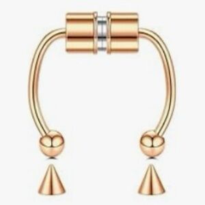 Stainless Steel Rose Gold Magnetic Fake Septum Nose Ring